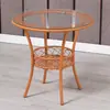 Varanda Mesinha Pequena Redonda Simples Apartamento Pequeno Mesa Redonda Pequena Vidro Temperado Mesa Redonda Pequena Rattan Cadeira de Lazer Set
