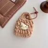 Japonês e Coreano Novo Saco de Fone de Ouvido Bluetooth Pelúcia Desenho Animado Peixe Pinguim Gato Tricotado à Mão Porta-Moedas Bolsa de Cosméticos