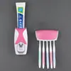 Espremedor de Pasta de Dente Colorido Totalmente Automático, Suporte de Escova de Dente de Parede sem Furos, Conjunto Criativo Preguiçoso para Espremer Pasta de Dente