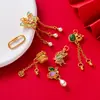 2026 Nuevo Aleación Goteo de Aceite Estilo Antiguo Año Nuevo Arena Oro Colgante Pulsera Cadena de Extensión Chapada en Oro Accesorios de Joyería DIY