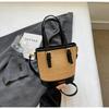 Bolso de Cubo de Viaje Casual de Hombro Simple de Paja Tejida Transfronterizo 2025 Nuevo Tejido de Gran Capacidad Color Contrastante Vacaciones en la Playa