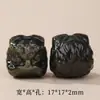 Contas Espaçadoras de Escultura de Leão e Pixiu de Obsidiana Dourada Natural e Obsidiana Prateada Acessórios para Pulseira DIY Unissex Venda por Atacado