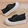 Nuevos Zapatos de Plataforma para Mujer 2026, Zapatos Casuales Populares de Celebridades de Internet, Tenis Blancos con Cordones de Punta Redonda y Suela Gruesa, Mocasines de Moda