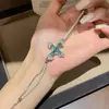 Pulsera de perlas con lazo de doble capa estilo vintage francés, diseño único y versátil, joyería de lujo ligero y de alta gama