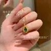 Atacado de fábrica pequenas explosões de departamento vermelhas material perigoso natural yang pingente de cabaça de jade verde cravejado de prata s925 novo estilo chinês