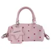 Bolsa de Ombro Retangular com Bolinhas Estilo Coreano de Nicho para Primavera, Outono e Inverno, Bolsa Transversal de Grande Capacidade
