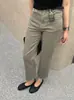 Calça Latte de Leite de Feijão~Tecido jeans de alta elasticidade, tingimento na peça e lavagem com enzimas, jeans de corte reto para mulheres, coleção de outono H083104