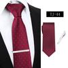 Corbata de Negocios a Rayas para Hombre Formal Profesional Roja Azul Atada a Mano Imitación Seda 7.5cm Stock Listo de Fábrica