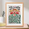 Decoración de Pegatina de Puerta de Cinco Bendiciones para la Entrada del Hogar - Bendiciones de Riqueza, Prosperidad, Longevidad, Felicidad y Bendiciones de los Oficiales Celestiales, Nuevo Estilo Chino Pareado Horizontal