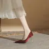 Sapatos de Salto Alto Bico Fino Jinye Cg6006 para Mulheres com Salto Agulha 2024 Novos de Seda e Cetim Versáteis Sapatos Sem Cansaço
