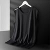 Colete Masculino Gola Redonda Sem Mangas Colete Seda Gelada Verão Corrida Parte Superior do Corpo Esportes no Gelo Colete Camiseta Sem Mangas de Secagem Rápida