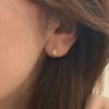 Mini pendientes coreanos Qian Duoduo con hebilla para mujer, de plata 925, con diseño de nicho, modernos pendientes de lujo ligeros de alta gama.