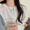 Colar com Pingente Coração Borboleta Espinhosa para Mulheres Verão Ins Design de Nicho Senso de Temperamento Corrente da Clavícula Acessórios Estilo Ins