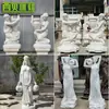 Escultura em Pedra Estilo Europeu Mulher Segurando um Pote Escultura Jardim Villa Beira-Rio Piscina Mármore Branco Mulher Segurando um Pote Escultura Ornamento
