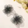 Tule super etéreo com strass estampado, flores tridimensionais de cinco pétalas, acessórios de laço DIY, acessórios de cabelo, acessórios para cabeça, acessórios para bolsas e roupas