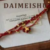Pulsera de Cuentas Multicapa con Caballo de Esmalte Rojo Exquisito Versátil de Moda Retro con un Toque de Lujo Ligero y de Alta Gama para Mujeres