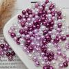 Perlas de imitación ABS con agujeros, cuentas redondas, hechas a mano, material casero, pulsera, collar, horquilla, pendientes, accesorios