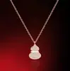 Novo colar de cabaça Kirin feminino vermelho ônix branco fritillaria banhado a ouro rosa 18k pingente de diamante corrente de clavícula segura