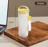 Copo de leite para o café da manhã, com marcações de medida, adequado para adultos, leite de soja, portátil, de grau alimentício, seguro para micro-ondas e pode ser usado como garrafa de água para crianças levarem consigo