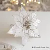 Decoração de Natal Mais Vendida Transfronteiriça 25cm Cor Dourada Champanhe Flor de Rede de Veludo de Natal Guirlanda para Árvore de Natal