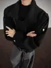 Abrigo de Lana Gris para Hombre, Chaqueta de Lana de Invierno Cleanfit Deconstruida de Gama Alta de Nicho, Estilo Corto Ceñido a la Cintura