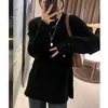 Nueva Camiseta Básica de Otoño de Longitud Media para Mujer, Top de Manga Larga Cálido que Cubre el Vientre, Top Fino de Terciopelo para Otoño e Invierno