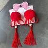 Ano Novo par de borla de pompom de pelo festiva grampo de cabelo grampo de cabelo bola vermelha menina fofa adereço de cabeça de ano novo loja de 2 reais