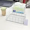 Cesta de Armazenamento de Ferro Estilo Simples e Luxuoso, Cesta de Armazenamento de Metal com Fundo de Tela para Mesa, Cesta de Armazenamento de Metal Criativa