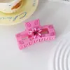 Pinza para el pelo estilo coreano estilo ins, pinza de garra cuadrada de flor, elegante de alta gama, accesorios para el pelo para moño en la parte posterior de la cabeza, pinza de tiburón