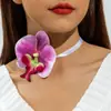 Joyas Europeas y Americanas Estéreo Artificial Colorida Mariposa Orquídea Flor Collar Atmósfera Fresca Flor Cadena Clavícula