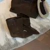 Primer encuentro no agotador~ Botas de gamuza con punta y tacón oculto de 5 cm, nuevas para el invierno 2026, estilo slouch de caña media con doblez