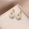 Pendientes de perlas de amor para mujer, moda, temperamento exquisito, lujo ligero de alta calidad, pendientes con forma de corazón transfronterizo, pendientes de corazón de melocotón