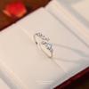 S999 Anillo de Plata para Pie Estrella Super Brillante Punto de Zirconia para Mujer Lujo Ligero Elegante Gama Alta Nicho Temperamento Anillo Hueco Vivo Venta al por Mayor
