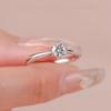 Anillo de Moissanita Seiko Clásico Seis Garras Anillo de 50 Diamantes Color D Anillo para Mujer Plata de Ley Chapado en Platino Cierre Ajustable