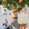 Nuevo árbol de Navidad de Amazon, lindo colgante de perro, decoración navideña, colgante plano de acrílico, decoración del hogar
