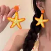 Brincos de Estrela do Mar Exagerados e Únicos para Mulheres, Novos Brincos com Design de Verão para Viagens à Praia