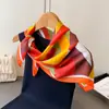 Bufanda Estampada Geométrico Color-Blocking de Seda Sintética, Chal de Alta Gama, Bufanda Versátil para el Cuello, Pañuelo Cuadrado Pequeño, Pañuelo para la Cabeza, Bufanda para Mujer