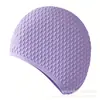 Touca de Natação de Silicone Bolha Impermeável para Adultos, Tamanho Ampliado, Não Apertada, Protetora de Orelhas para Mulheres com Cabelo Longo, Atacado