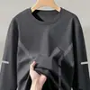 Novedades Primavera y Otoño 2026 Camiseta de Manga Larga con Cuello Redondo para Hombre Camiseta Elástica de Capa Base Ropa de Primavera y Otoño Sudadera con Capucha