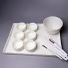 Tazón Pequeño de Porcelana Blanca, Tazón para Aceites Esenciales, Tazón para Mascarillas Faciales, Spa de Compresa Húmeda, Plato Mezclador para Productos de Clínica de Cuidado de la Piel