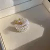 Presilhas de Orelha~Presilhas de Orelha de Pérola em Múltiplas Camadas para Mulheres Sem Orelhas Furadas, Brincos Simples e de Alto Padrão, Modernos, Leves e Luxuosos, Brincos Versáteis