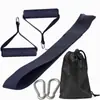 Acessórios de Fitness para Yoga Seis Peças Fivela de Porta com Contas de Cartão Fivela com Cabo de Esponja Bolsa de Tecido para Corset Preta