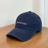 Gorra de Béisbol Suave de Algodón Lavado con Estampado de Letras Simple Estilo Coreano para Mujer, Versión Delgada para Primavera y Verano, Gorra Unisex para Estudiantes con Visera Curva y Pico de Pato