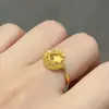 Anel Lua Estrela Dourado Super Brilhante, Anel Exquisito de Alto Padrão Nicho Retrô, Anel Fashionável Acessível de Luxo para o Dedo Indicador