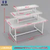Expositor Promocional Papelería Isla para Madre y Bebé Apilador Gabinete de Exhibición de Cosméticos de Alta Calidad Mesa Flujo de Tres Niveles Estantería de Acero y Madera