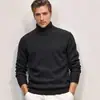 Suéter de gola alta masculino outono e inverno de comércio exterior europeu e americano, pulôver slim fit estilo coreano, malha básica da moda e quente