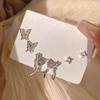 Conjunto de pendientes de mariposa suave con forma de corazón para niña, pendientes de amor sencillos, pendientes de diamantes pequeños, conjunto de seis piezas