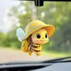 Colgante de mochila de abeja nuevo y creativo transfronterizo, colgante de coche de acrílico, llavero de abeja lindo