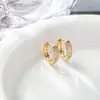 Pendientes de Zirconia de Lujo de Alta Gama Europeos y Americanos Transfronterizos para Mujer, Joyería de Estilo Ins de Diamante Completo al por Mayor
