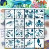 Joyería Suoran nueva plantilla para frotar pintura de animales huecos PET de 6 pulgadas vida marina patrón DIY tablero de dibujo